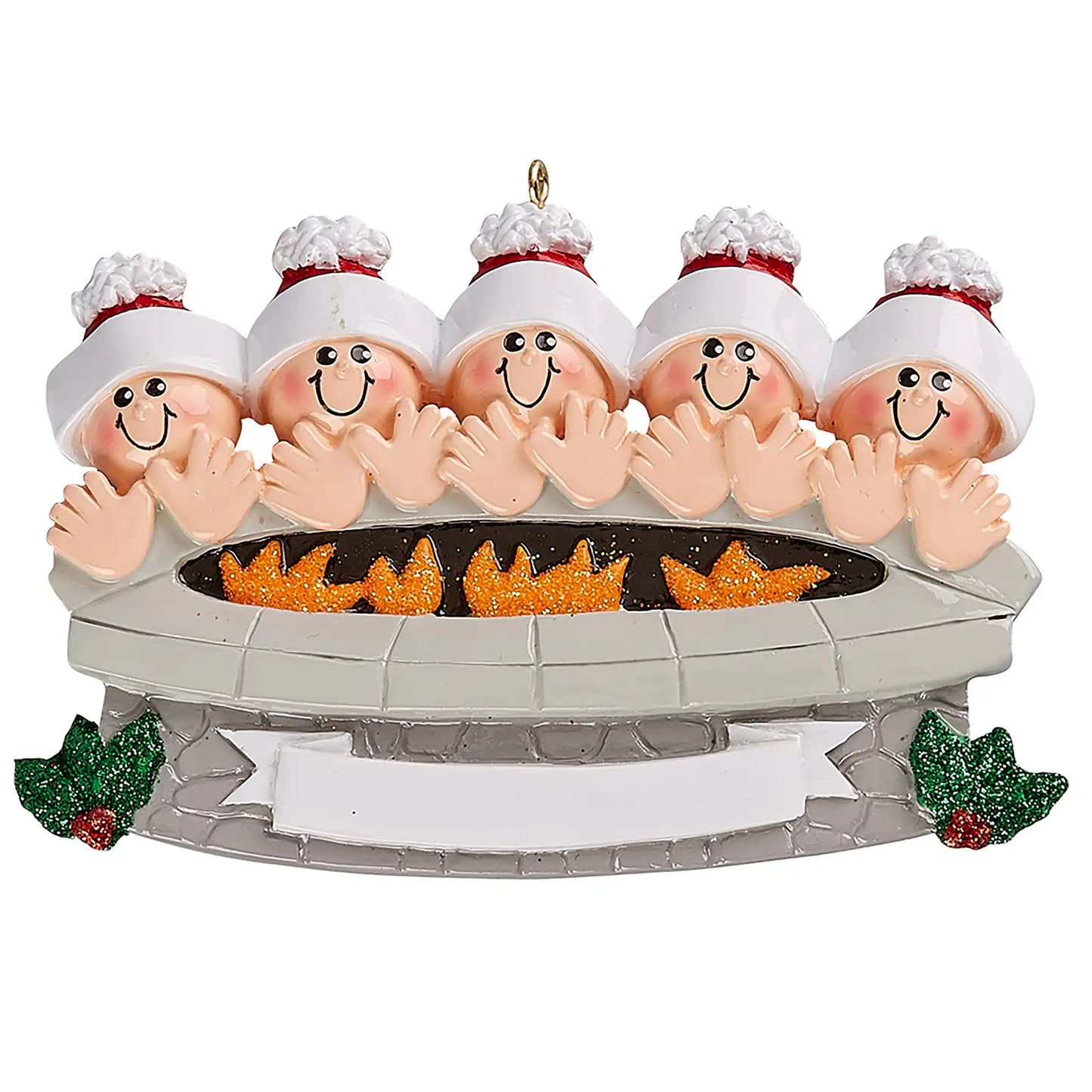 Fire Pit Family of 5 Christmas Ornament