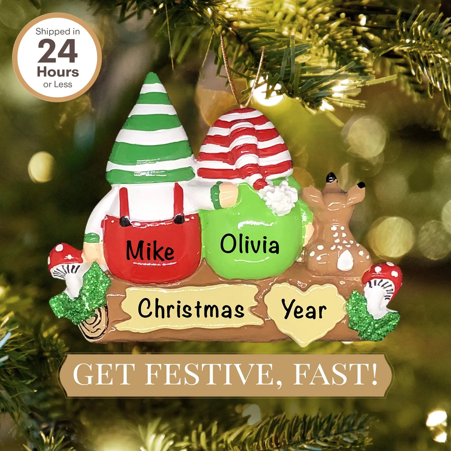 Gnome Couple Christmas Ornament