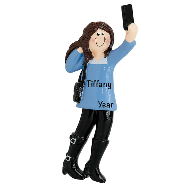 Selfie Girl Personalized Ornament