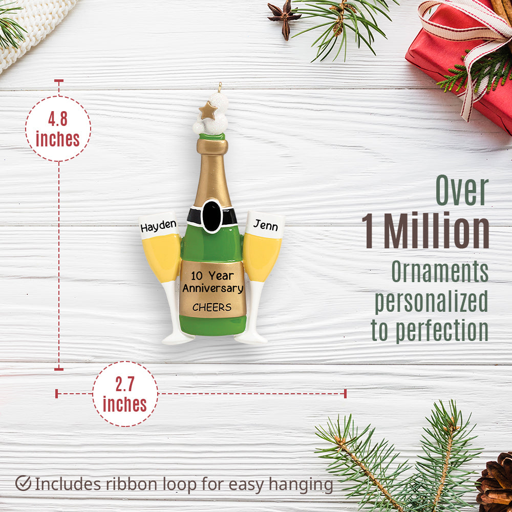 Cheers Champagne Christmas Ornament