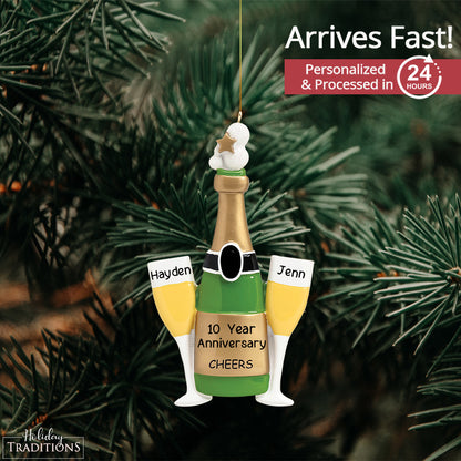 Cheers Champagne Christmas Ornament