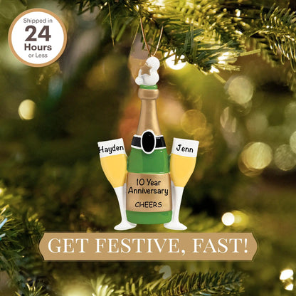 Adorno personalizado de celebración de champán 