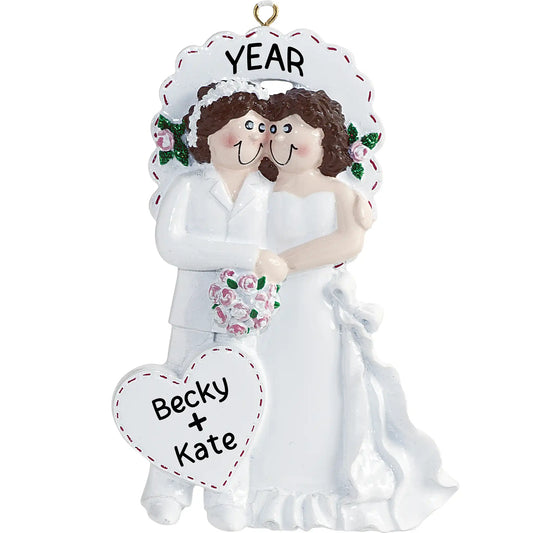 Lesbian Wedding Christmas Ornament