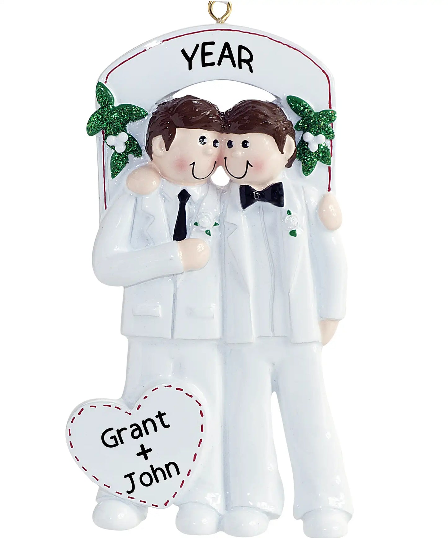 Gay Couple Male Wedding Christmas Ornament