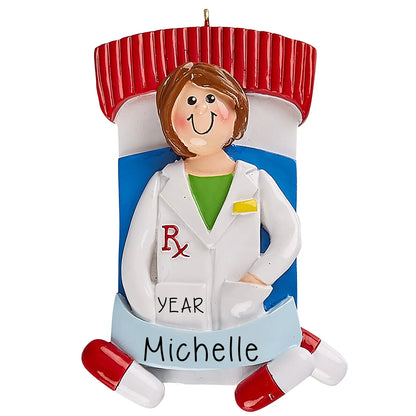 Pharmacist Woman Christmas Ornament