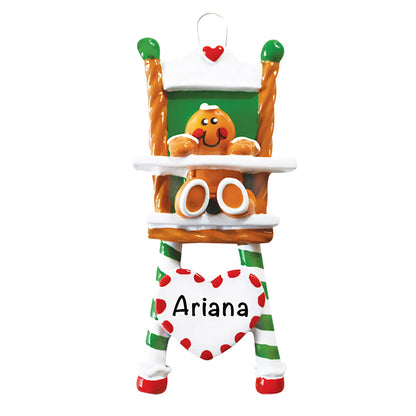 Gingerbread Baby High Chair Christmas Ornament