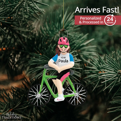 Bicycle Personalized Ornament - Girl