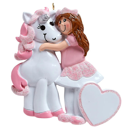 Princess & Unicorn Christmas Ornament