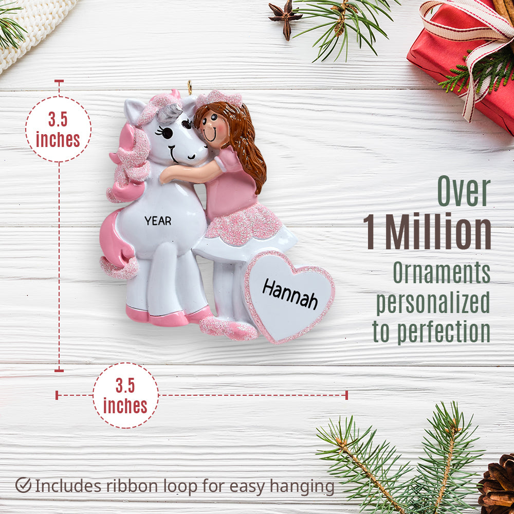 Princess & Unicorn Christmas Ornament