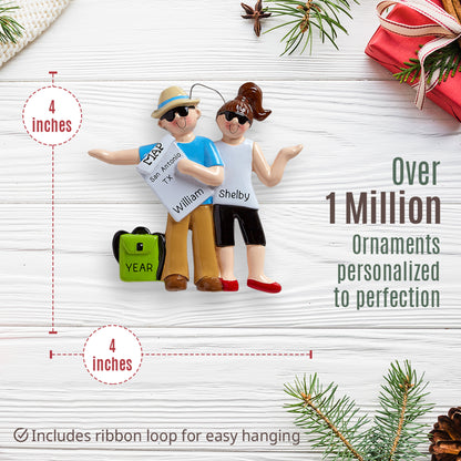 Travel Couple Christmas Ornament