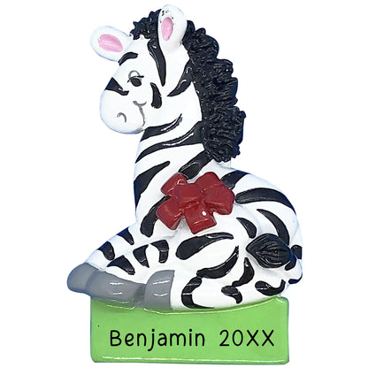 Zebra Personalized Ornament