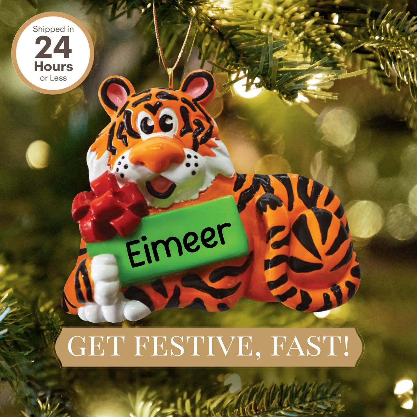 Christmas Tiger Christmas Ornament