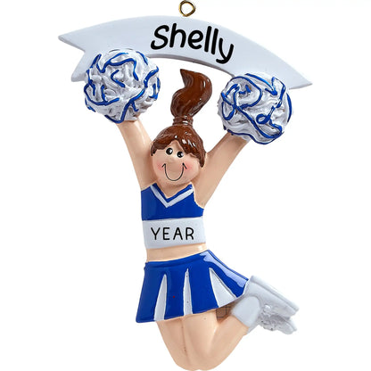 Cheerleader Blue Christmas Ornament