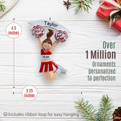 Cheerleader Red Christmas Ornament