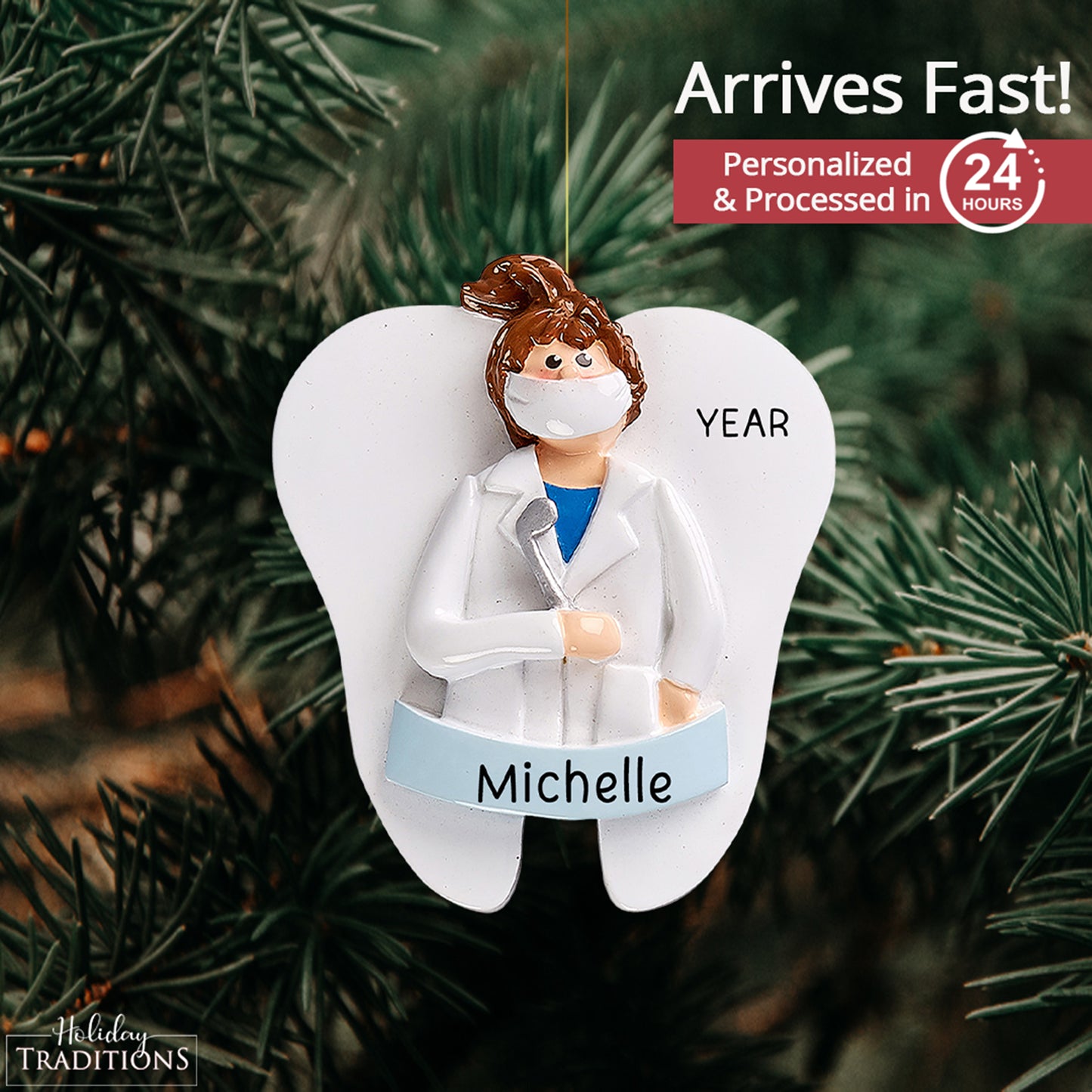 Dentist - Woman Christmas Ornament