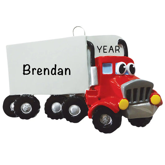 Semi Truck Toy Christmas Ornament