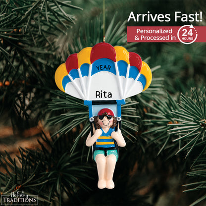 Parasailing Girl Christmas Ornament