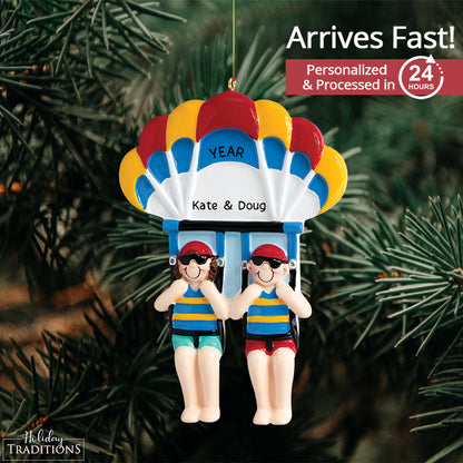 Parasailing Couple Christmas Ornament