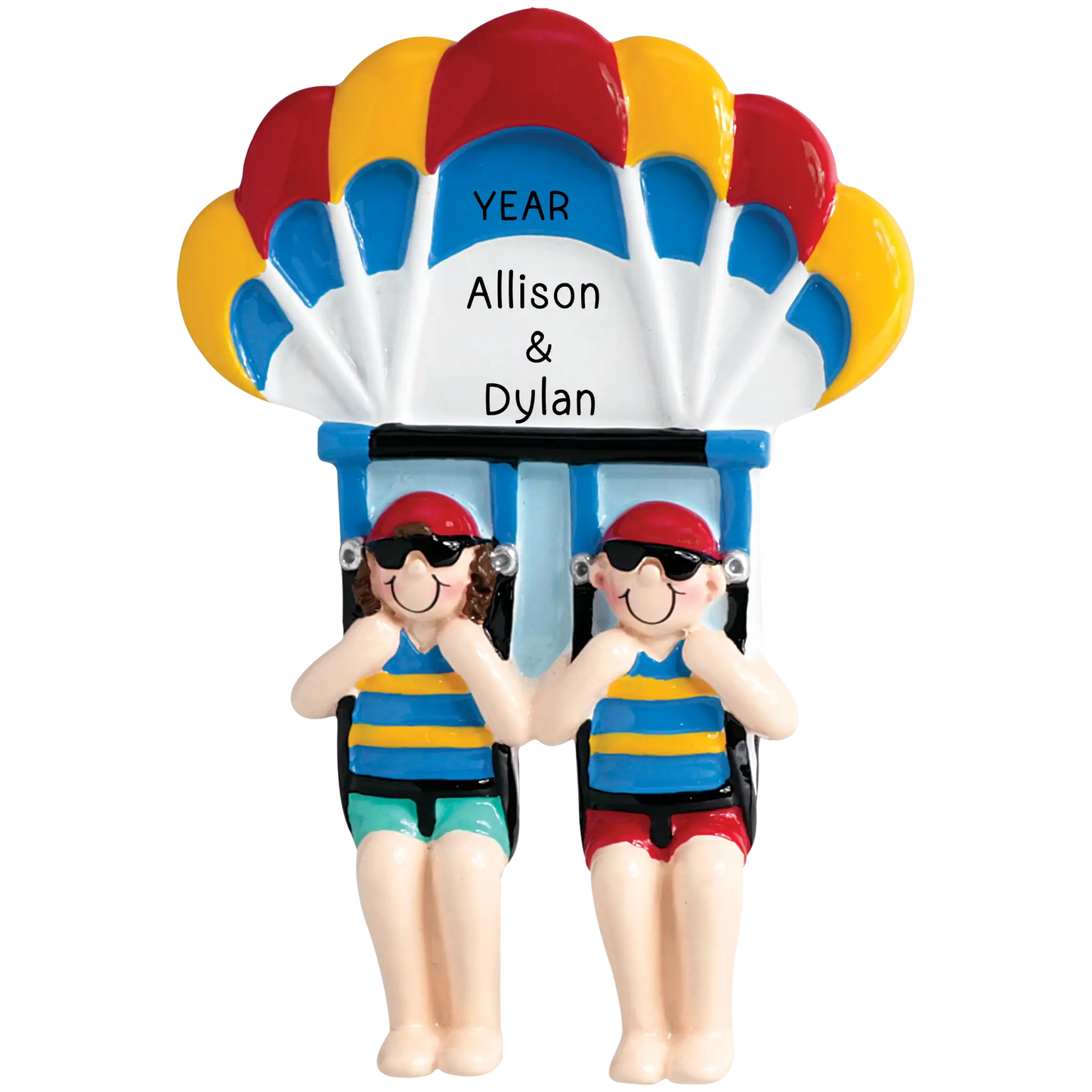 Parasailing Couple Christmas Ornament