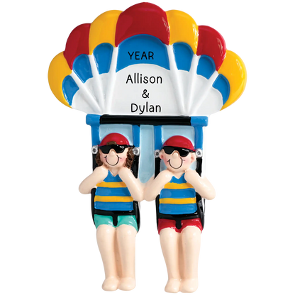 Parasailing Couple Christmas Ornament