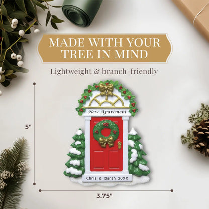 New Apartment Personalized Ornament - Red Door