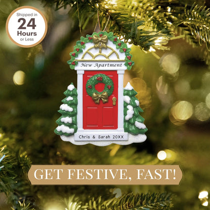 New Apartment Personalized Ornament - Red Door