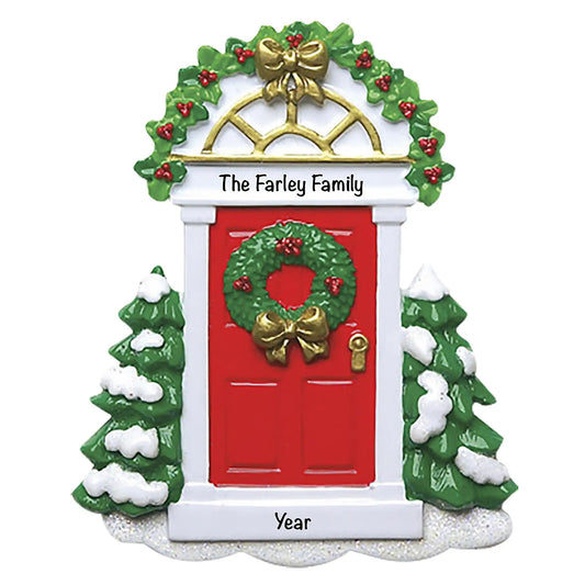 Red Door Christmas Ornament