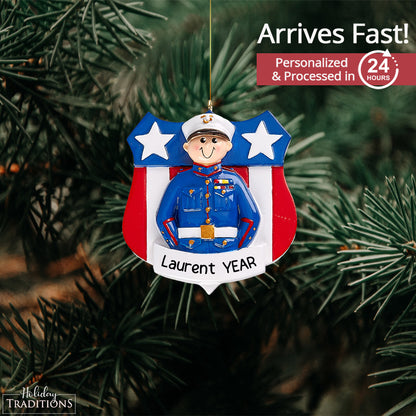 Marines Military Soldier Christmas Ornament