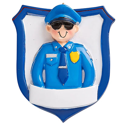 Police Officer Guy Christmas Ornament