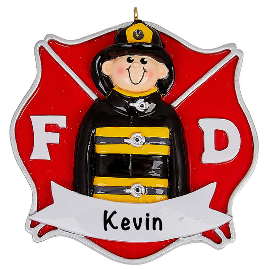 Fire Fighter Guy Christmas Ornament