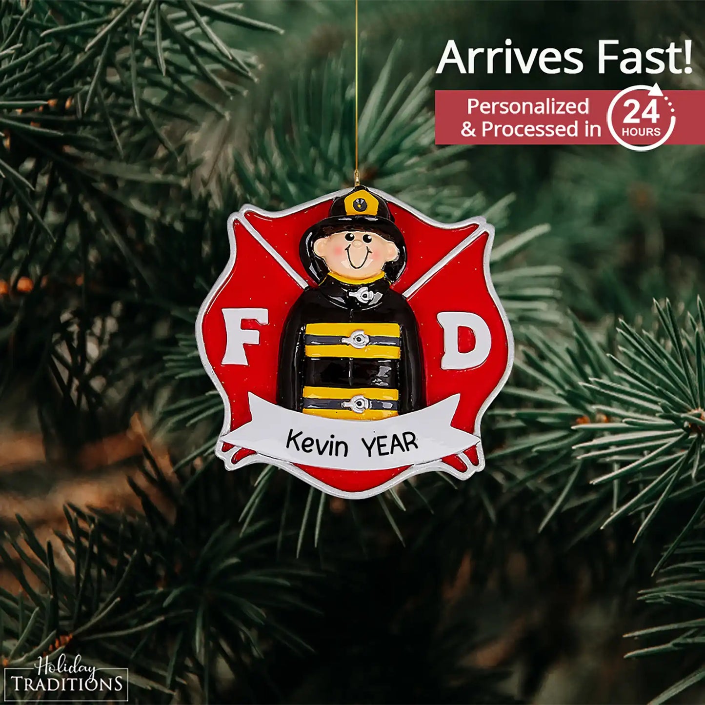 Adorno personalizado de bombero 