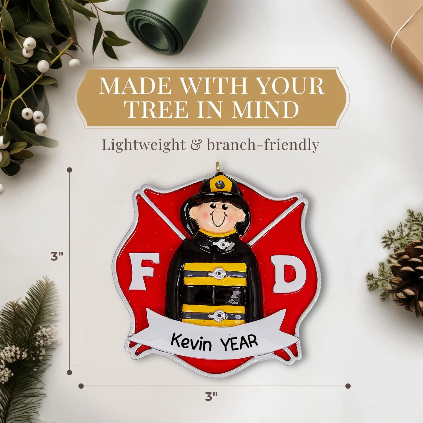 Adorno personalizado de bombero 