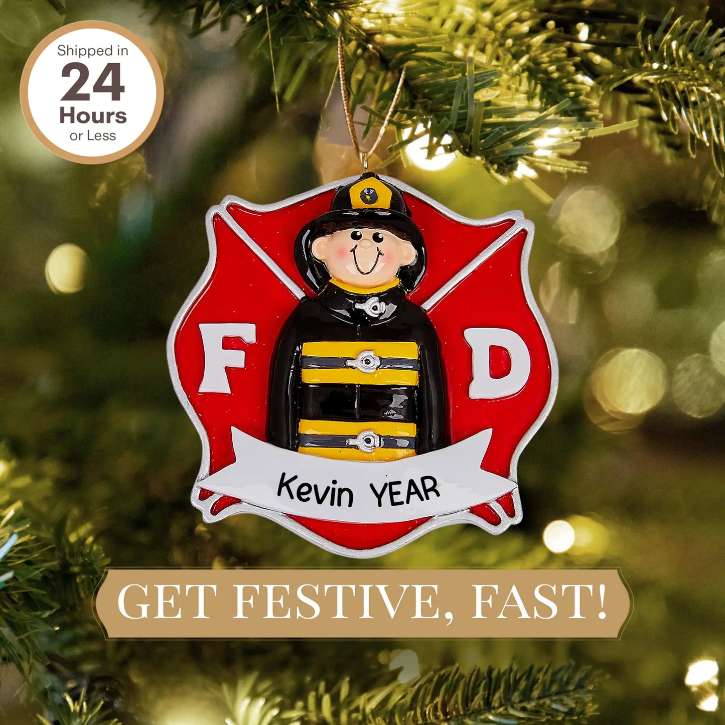 Adorno personalizado de bombero 