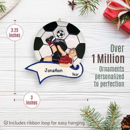 Soccer Kick Boy Christmas Ornament