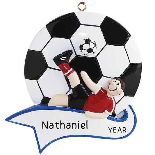 Soccer Kick Boy Christmas Ornament