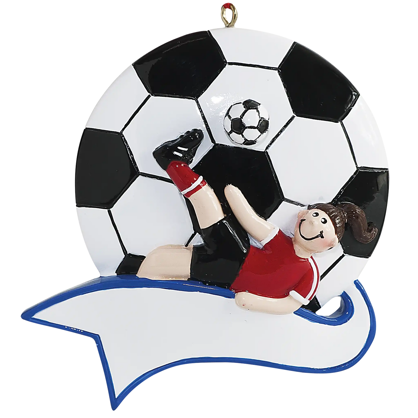 Soccer Kick Girl Christmas Ornament