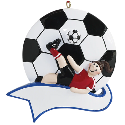 Soccer Kick Girl Christmas Ornament