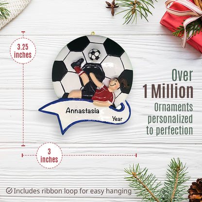 Soccer Kick Girl Christmas Ornament