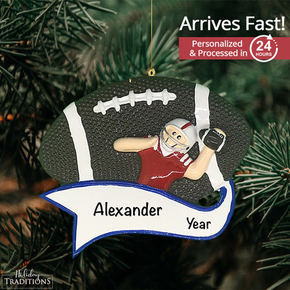 Football Quarterback Christmas Ornament