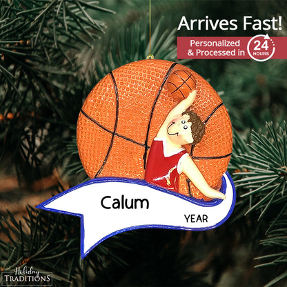 Basketball Dunk Boy Christmas Ornament