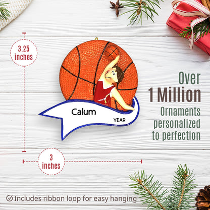 Basketball Dunk Boy Christmas Ornament