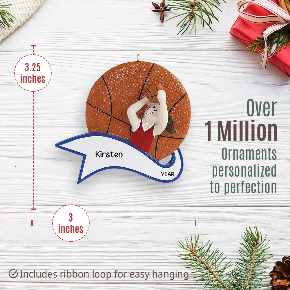 Basketball Shot Girl Christmas Ornament