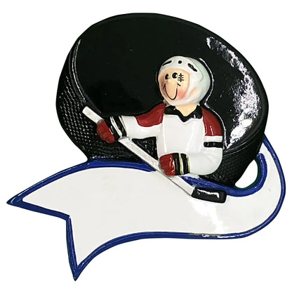 Ice Hockey Puck Personalized Ornament