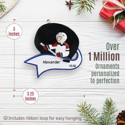 Ice Hockey Puck Personalized Ornament