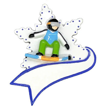 Snow Boarder Christmas Ornament