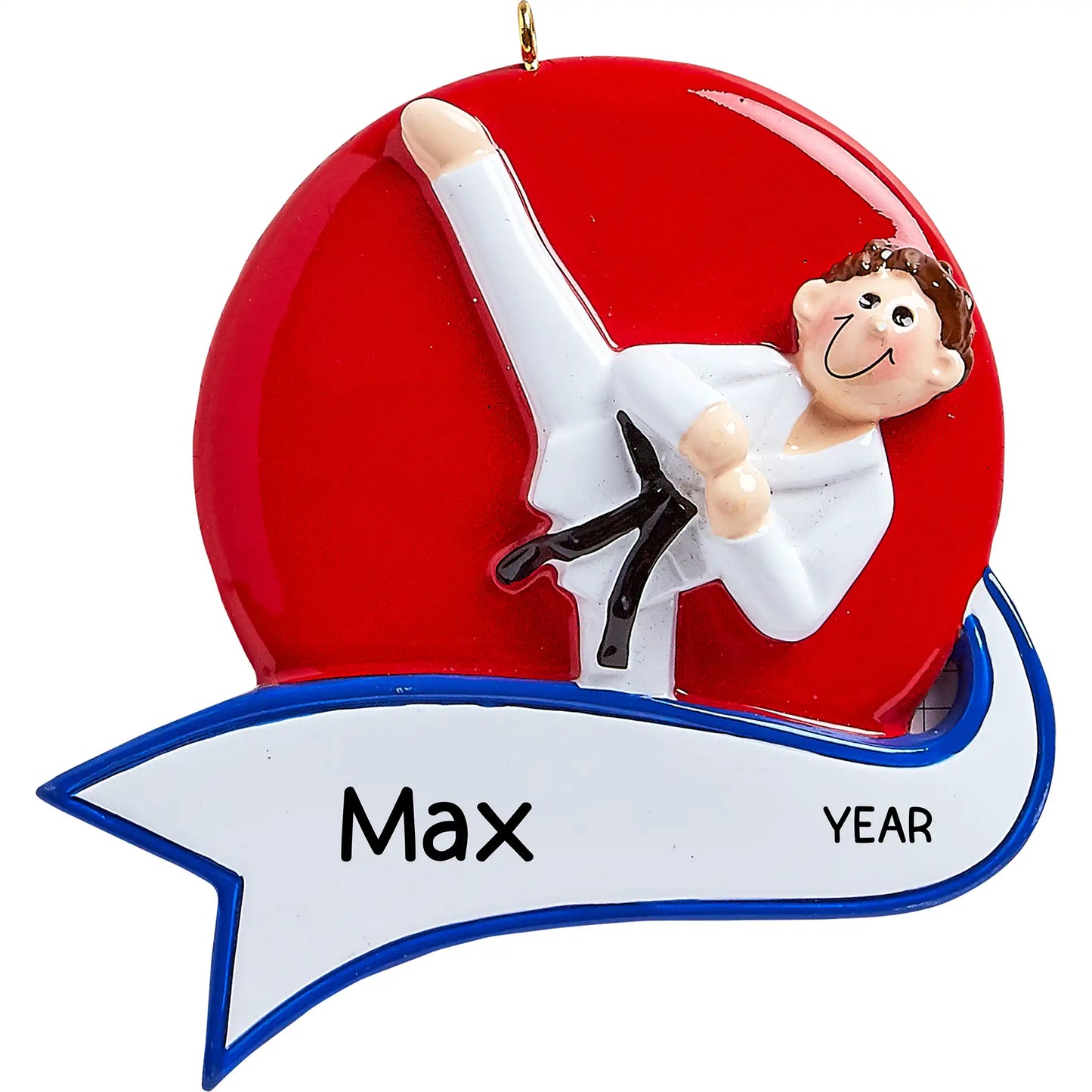 Karate Kick Boy Christmas Ornament