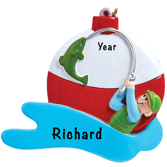 Fishing Guy Christmas Ornament