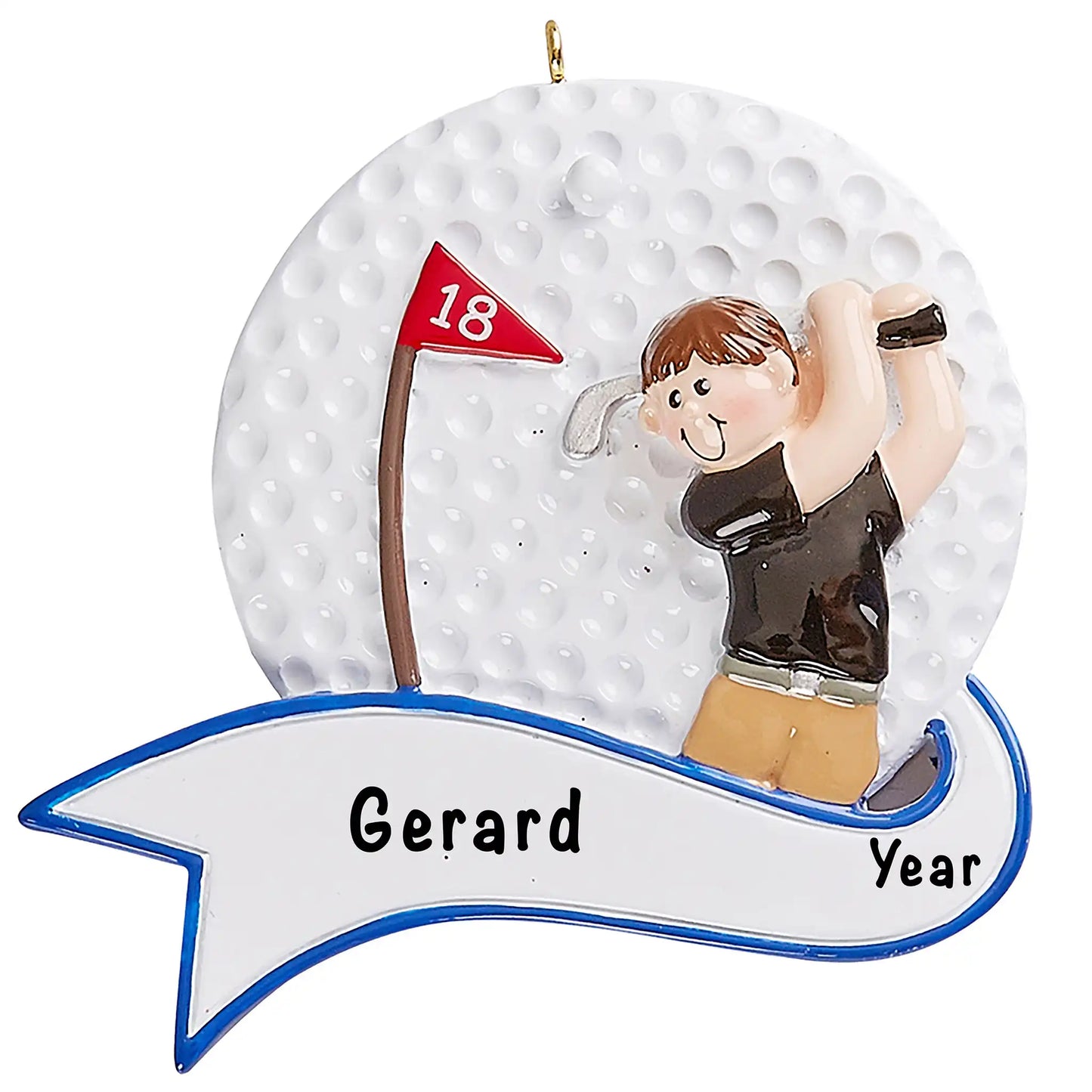 Golfer Swing Guy Christmas Ornament