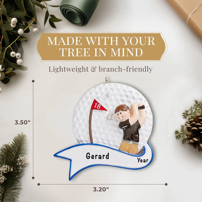 Golfer Swing Guy Christmas Ornament