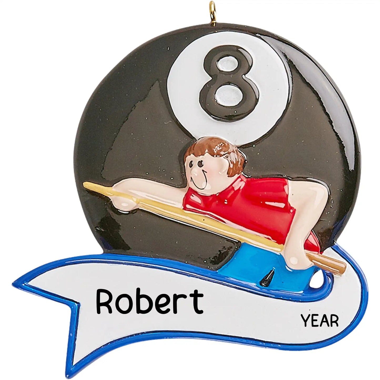 Personalized Pool Billiards Christmas Ornament